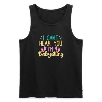 Childminder Can ́t Hear You I ́m Nanny - Men's Premium Organic Tank Top - black - Front - Michal (187cm)