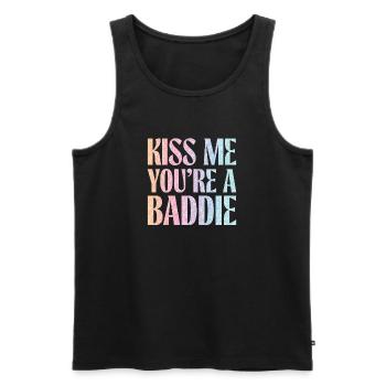 Küss mich du Baddie. - Männer Premium Bio Tank Top - Schwarz - Vorne - Michal (187cm)