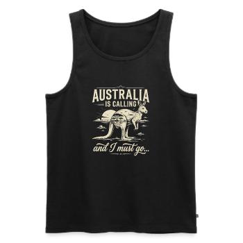 Australien is Calling and I Must go - Männer Premium Bio Tank Top - Schwarz - Vorne - Michal (187cm)
