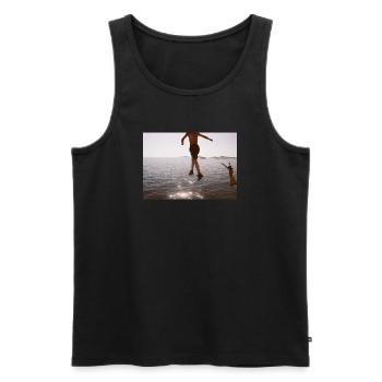 Ich wünschte, ich könnte den Himmel berühren. - Männer Premium Bio Tank Top - Schwarz - Vorne - Michal (187cm)