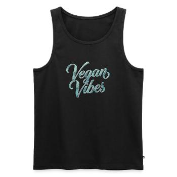 Vegan Vibes Veganism Statement - Men's Premium Organic Tank Top - black - Front - Michal (187cm)