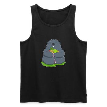Maulwurf Obst - Männer Premium Bio Tank Top - Schwarz - Vorne - Michal (187cm)