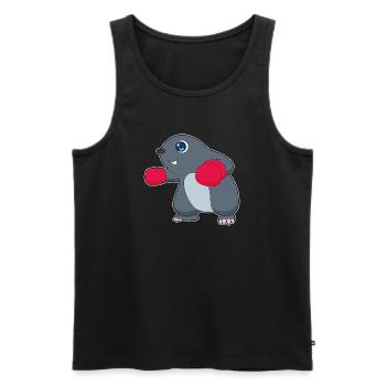 Maulwurf Boxer Boxhandschuhe Boxen - Männer Premium Bio Tank Top - Schwarz - Vorne - Michal (187cm)