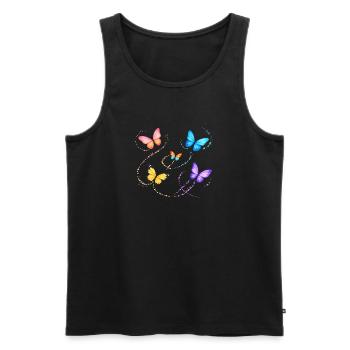 Butterflies - Men's Premium Organic Tank Top - black - Front - Michal (187cm)