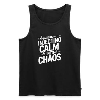 Anesthesiologist Calm Into Chaos Anesthesia - Männer Premium Bio Tank Top - Schwarz - Vorne - Michal (187cm)