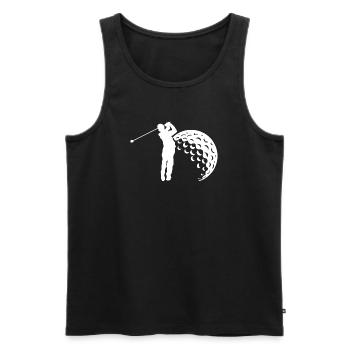 Golf Schwung Silhouette - Männer Premium Bio Tank Top - Schwarz - Vorne - Michal (187cm)