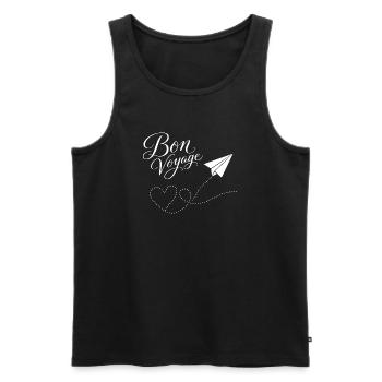 Bon Voyage gute Reise Papierzug Flugzeug mit Herz - Männer Premium Bio Tank Top - Schwarz - Vorne - Michal (187cm)