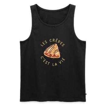 Les crêpes c'est la vie - Débardeur bio Premium Homme - noir - Devant - Michal (187cm)