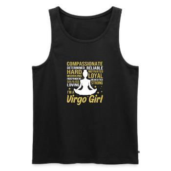 Signe du zodiaque Vierge - Débardeur bio Premium Homme - noir - Devant - Michal (187cm)