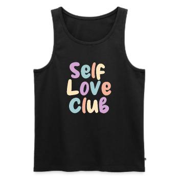 Self Love Club Pastelldruck - Männer Premium Bio Tank Top - Schwarz - Vorne - Michal (187cm)