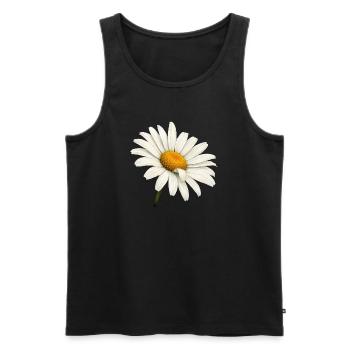 Weiße Margeritenblüte Natur Blumen Design  - Männer Premium Bio Tank Top - Schwarz - Vorne - Michal (187cm)