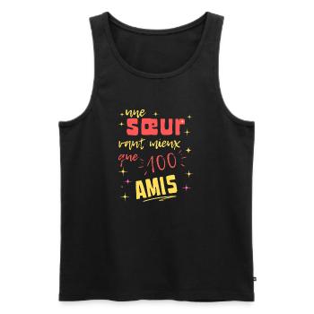 Eine Schwester ist besser als hundert Freunde - Männer Premium Bio Tank Top - Schwarz - Vorne - Michal (187cm)