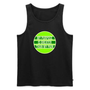 My Purpose Is Greater Than My Pain Meaning Quote Logo - Men's Premium Organic Tank Top - black - Front - Michal (187cm)