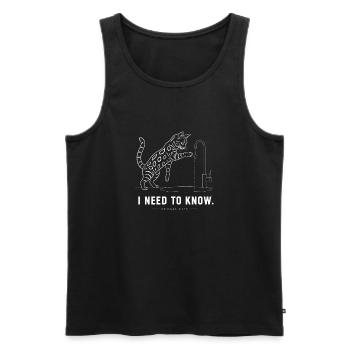 Bengalkatze – I Need To Know - Men's Premium Organic Tank Top - black - Front - Michal (187cm)