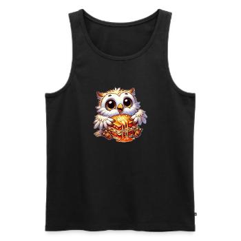 Weise Schneeeule Italienisch Lasagne - Männer Premium Bio Tank Top - Schwarz - Vorne - Michal (187cm)