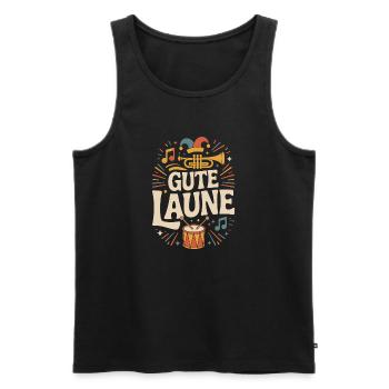 Gute Laune Karneval Fasching Karnevalskostüm Alaaf - Männer Premium Bio Tank Top - Schwarz - Vorne - Michal (187cm)