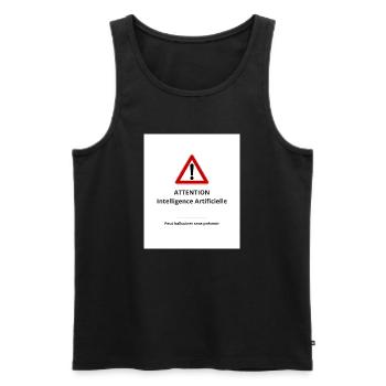 Attention : IA hallucinante - Débardeur bio Premium Homme - noir - Devant - Michal (187cm)