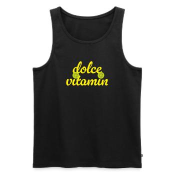 Dolce Vita Vitamin C Limette cool Quotes Sommer  - Männer Premium Bio Tank Top - Schwarz - Vorne - Michal (187cm)