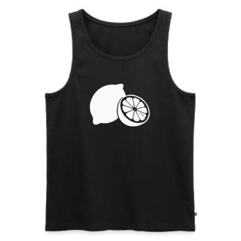 Zitrus-Silhouette Zitronen - Männer Premium Bio Tank Top - Schwarz - Vorne - Michal (187cm)