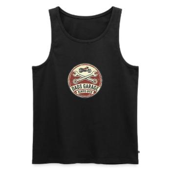 Papas Garage ist immer offen - Männer Premium Bio Tank Top - Schwarz - Vorne - Michal (187cm)