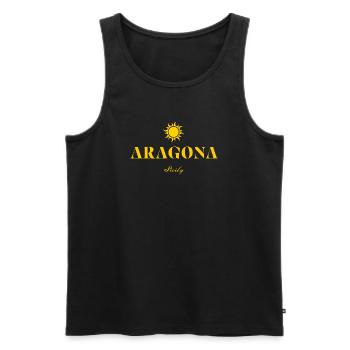 Logo du soleil d’Aragone Sicile - Débardeur bio Premium Homme - noir - Devant - Michal (187cm)