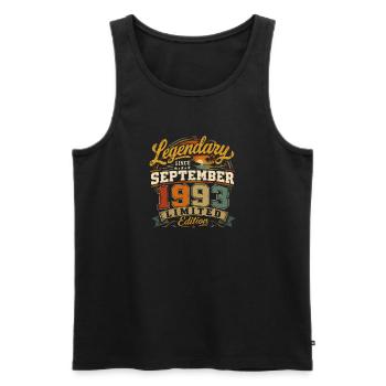 Legendär seit September 1993 Vintage Gift - Männer Premium Bio Tank Top - Schwarz - Vorne - Michal (187cm)