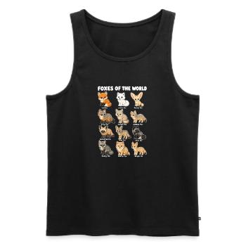  Füchse Der Welt Wildtierdiagramm Roter Polarfuchs - Männer Premium Bio Tank Top - Schwarz - Vorne - Michal (187cm)