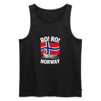  RO RO NORWAY Wikingerschiff Norwegen Flagge - Männer Premium Bio Tank Top - Schwarz - Vorne - Michal (187cm)