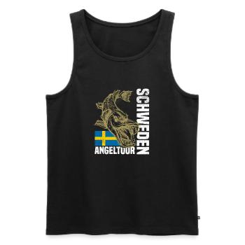 Schweden Angeln - Männer Premium Bio Tank Top - Schwarz - Vorne - Michal (187cm)
