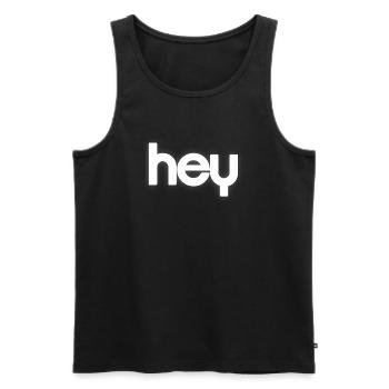 HEY Cloudline Abstract Banner - Männer Premium Bio Tank Top - Schwarz - Vorne - Michal (187cm)