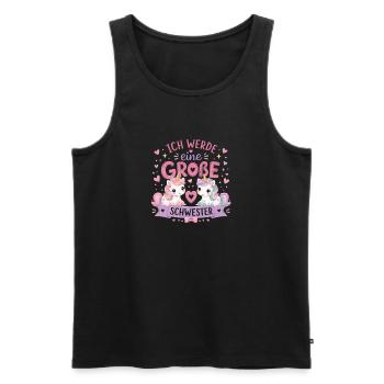 Ich werde eine Große Schwester – Einhorn Duo - Männer Premium Bio Tank Top - Schwarz - Vorne - Michal (187cm)