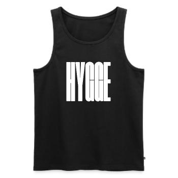 Hygge Bold Wordmark Grafik-T-Shirt - Männer Premium Bio Tank Top - Schwarz - Vorne - Michal (187cm)