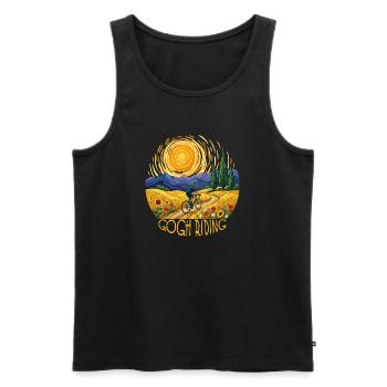 Gogh Riding Sunlit Field Cyclist - Männer Premium Bio Tank Top - Schwarz - Vorne - Michal (187cm)
