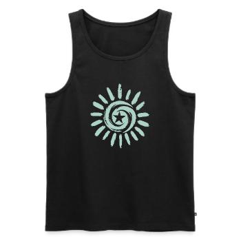 Sun with star - Men's Premium Organic Tank Top - black - Front - Michal (187cm)