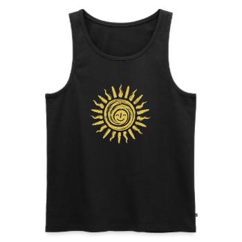 Goldene Sonne - Männer Premium Bio Tank Top - Schwarz - Vorne - Michal (187cm)