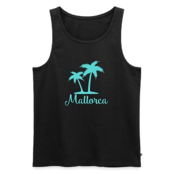 Mallorca Palmen Silhouette - Männer Premium Bio Tank Top - Schwarz - Vorne - Michal (187cm)