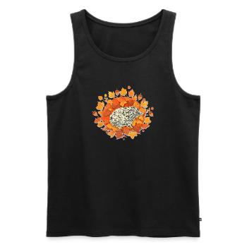 Autumn leaf hedgehog - Men's Premium Organic Tank Top - black - Front - Michal (187cm)