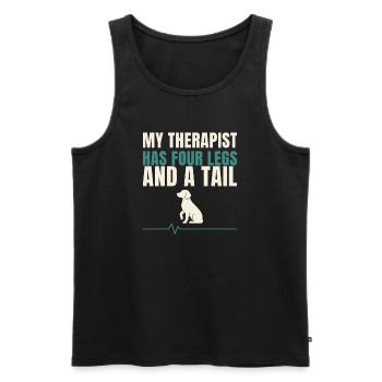 My Therapist Has Four Legs And A Tail - Männer Premium Bio Tank Top - Schwarz - Vorne - Michal (187cm)