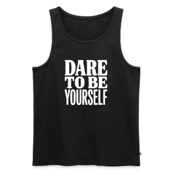Dare To Be Yourself - Men's Premium Organic Tank Top - black - Front - Michal (187cm)