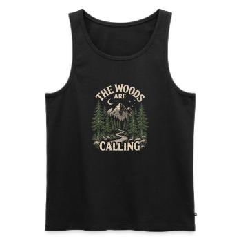 Outdoor Adventure - The Woods are Calling - Men's Premium Organic Tank Top - black - Front - Michal (187cm)