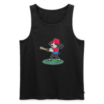 Batte de baseball pour chien - Débardeur bio Premium Homme - noir - Devant - Michal (187cm)