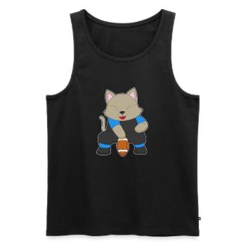 Katze American Football - Männer Premium Bio Tank Top - Schwarz - Vorne - Michal (187cm)