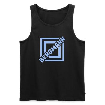 miner - Men's Premium Organic Tank Top - black - Front - Michal (187cm)