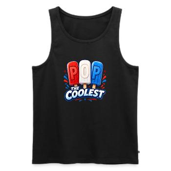 Lustiger Opa, der coolste Papa - Männer Premium Bio Tank Top - Schwarz - Vorne - Michal (187cm)