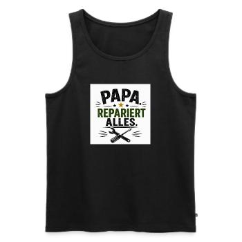 Papa repariert alles - Männer Premium Bio Tank Top - Schwarz - Vorne - Michal (187cm)