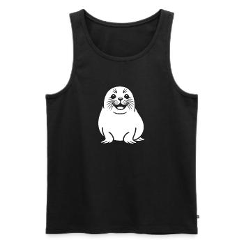 Süße Robbe Silhouette - Männer Premium Bio Tank Top - Schwarz - Vorne - Michal (187cm)