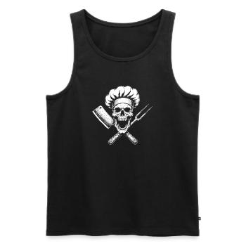 Kochskull - Männer Premium Bio Tank Top - Schwarz - Vorne - Michal (187cm)