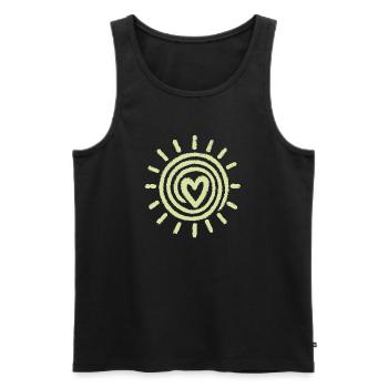 Sonne Herz Handzeichnung - Männer Premium Bio Tank Top - Schwarz - Vorne - Michal (187cm)