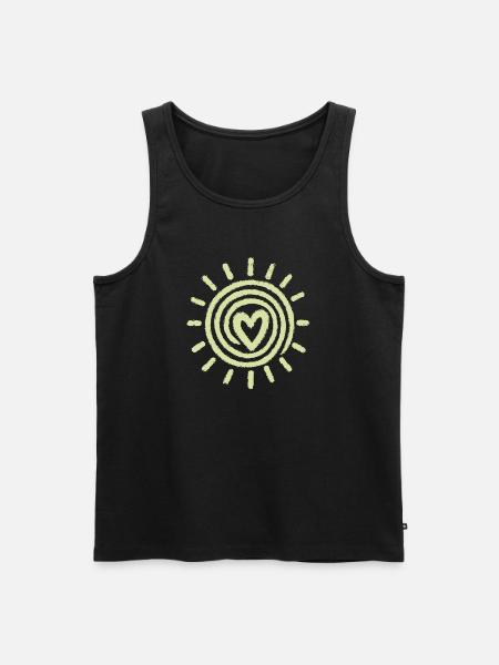 Sun Heart Hand Drawing - Men's Premium Organic Tank Top - black