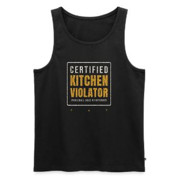 Certified Kitchen Violator Pickleball - Men's Premium Organic Tank Top - black - Front - Michal (187cm)